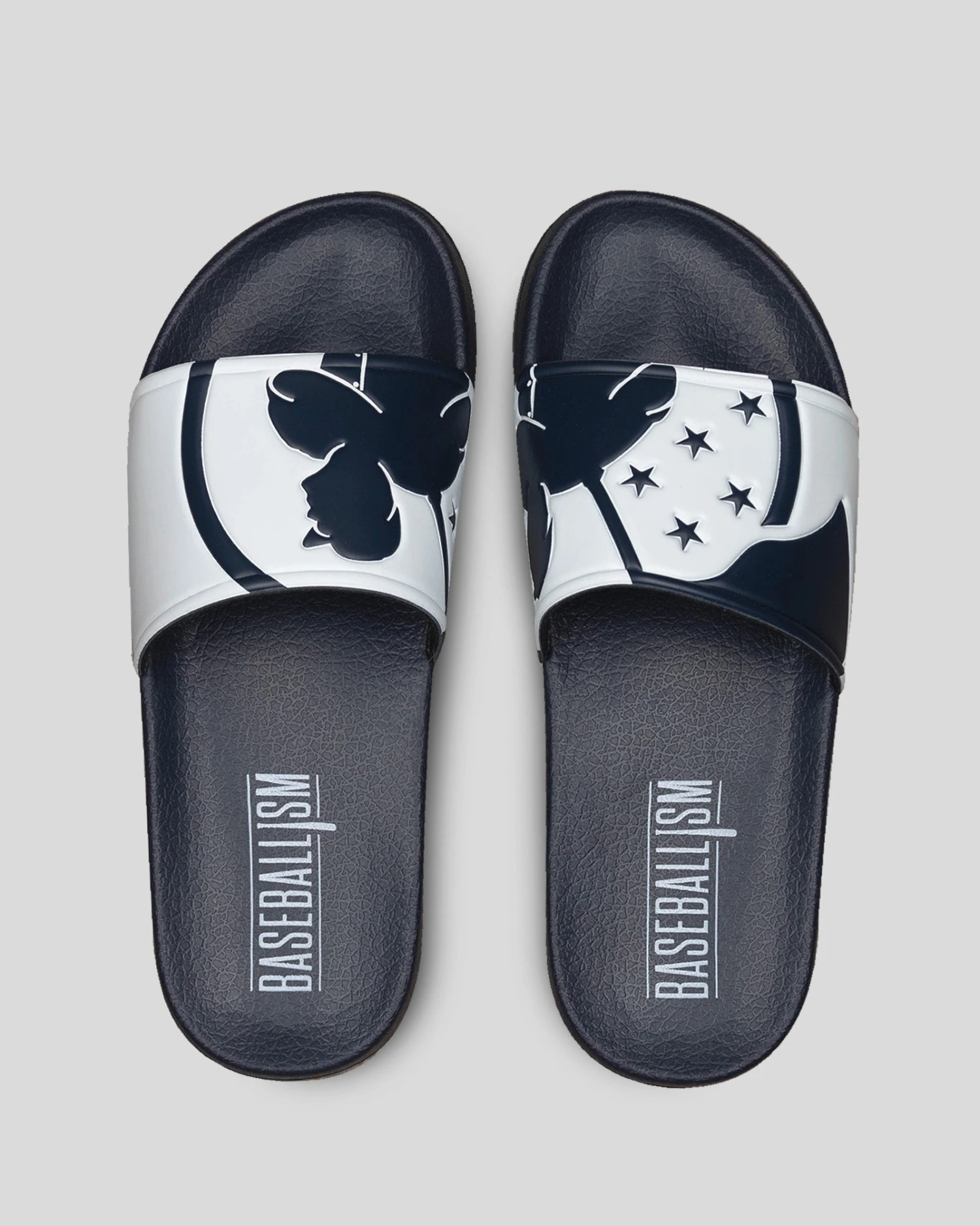 Star Spangled Flag Man Slides - White/Navy-6610763677766 1 Star Spangled Flag Man Slides - White/Navy-6610763677766