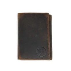 Flag Man Badge Trifold Glove Leather Wallet - Oak-3934130372678