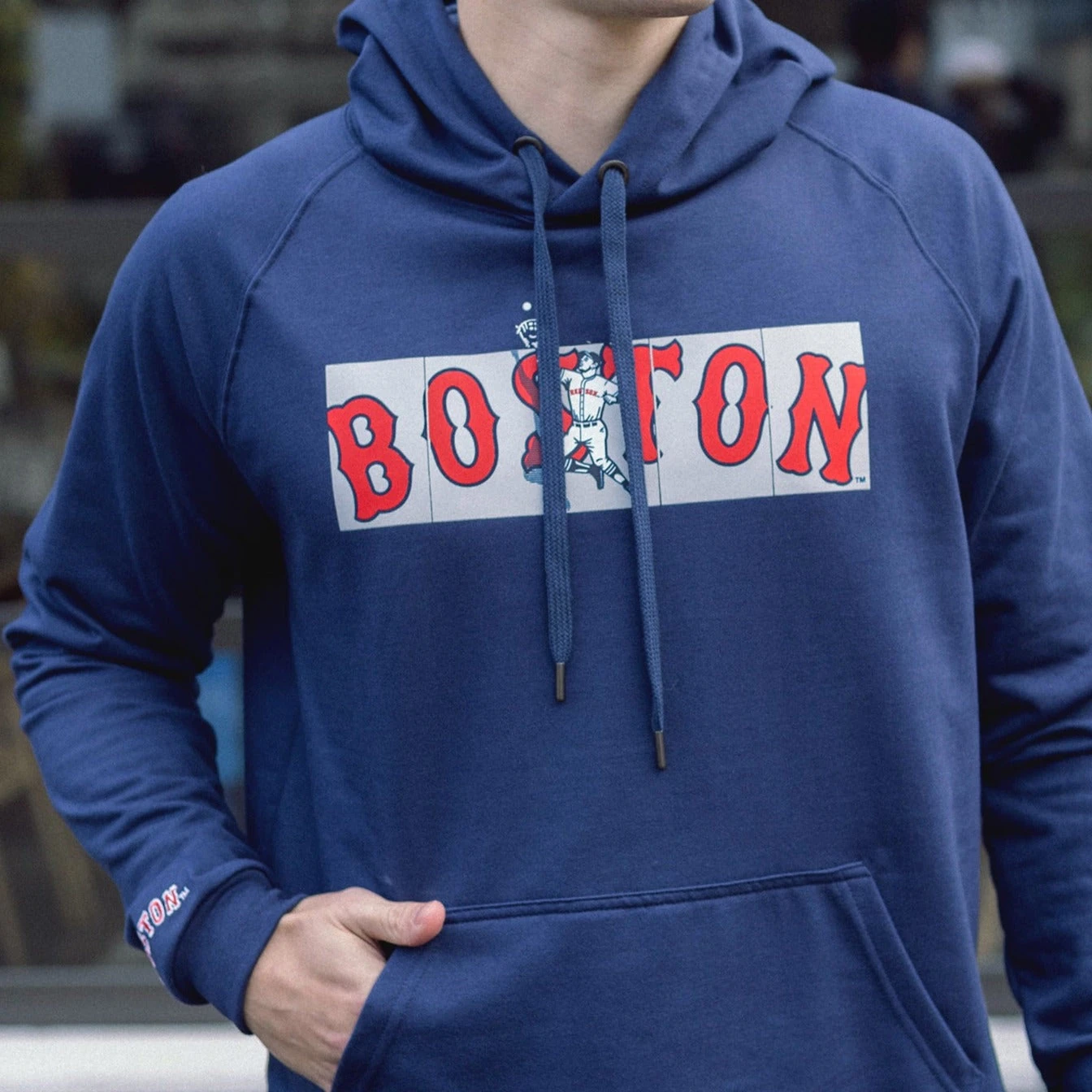 Outfield Fence Hoodie - Boston Red Sox-6659121381446 4 Outfield Fence Hoodie - Boston Red Sox-6659121381446 - Image 4