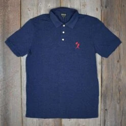 Flag Man Summer Polo - Navy-7835425797 -Baseballism NavyPolo Wood