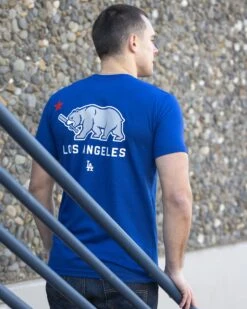 Bear Flag - Los Angeles Dodgers-6966394421318 -Baseballism baseballism cali bear mens tee Dodgers 006