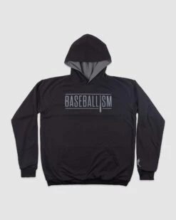 Baseballism Classic Double Play Reversible Hoodie (Black/Grey)-7152990421062 -Baseballism baseballism classic double play hoodie mens 002