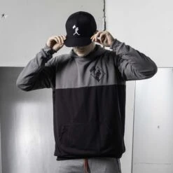 Baseballism Classic Double Play Reversible Hoodie (Black/Grey)-7152990421062 -Baseballism baseballism classic double play hoodie mens 006