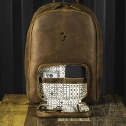 Taylor Glove Leather Backpack-7206363136070 -Baseballism baseballism flagman backpack 009