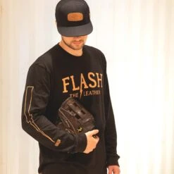 Flash The Leather Long Sleeve (Lefty)-7146649092166 5 Flash The Leather Long Sleeve (Lefty)-7146649092166 -Baseballism baseballism flash the leather mens LS tee lefty 001 f09c8202 bf74 4afa bb90 efbfbc6def97