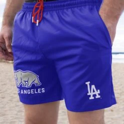 Cali Bear Trunks - Los Angeles Dodgers-7157686501446 5 Cali Bear Trunks - Los Angeles Dodgers-7157686501446 -Baseballism baseballism mlb cali bear swim trunks dodgers 003