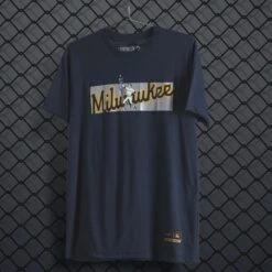 Outfield Fence Tee - Milwaukee Brewers-7083607851078 9 Outfield Fence Tee - Milwaukee Brewers-7083607851078 -Baseballism baseballism mlb outfield fence mens tee Brewers 008