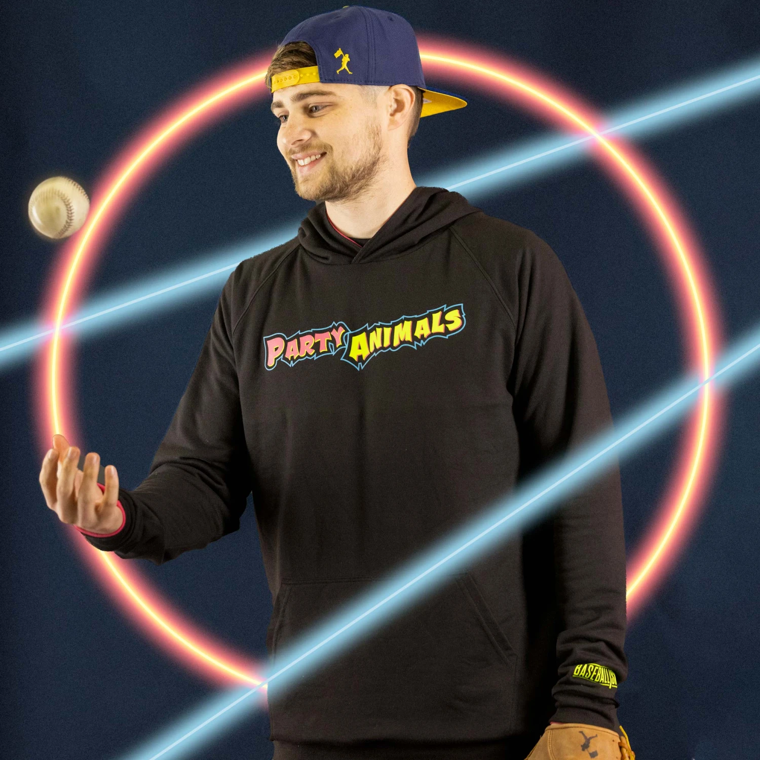 Double Play Reversible Hoodie: Party Animals - Baseballism X Savannah Bananas-7146654203974 6 Double Play Reversible Hoodie: Party Animals - Baseballism X Savannah Bananas-7146654203974 - Image 6