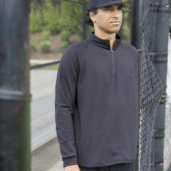 Brock Base Patch Quarter Zip (Black)-7304105361478 19 Brock Base Patch Quarter Zip (Black)-7304105361478 -Baseballism baseballism quarterzip pullover sweatshirt black 010