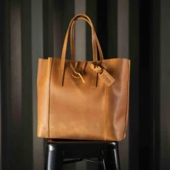 Vintage Glove Leather Tote - Caramel-7396079941 -Baseballism baseballism vintage leather tote 008